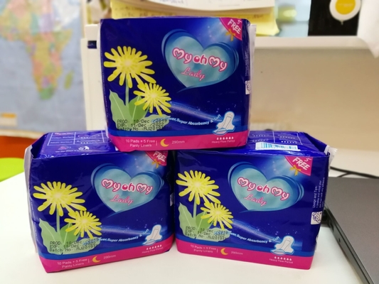 Het Bamboemaandverbanden van het daggebruik 245mm Regelmatige Sanitaire Stootkussens Super Dun