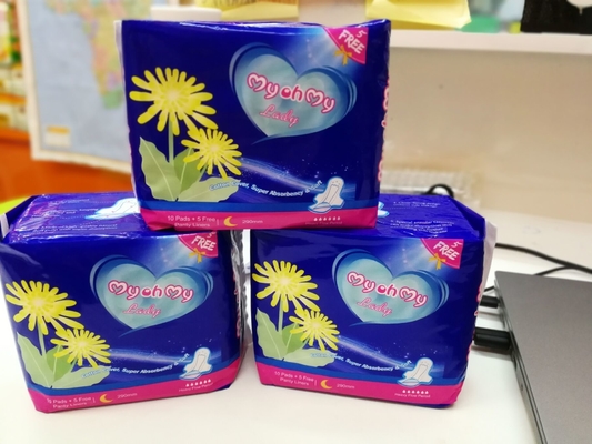 Natuurlijke Menstruele Sanitaire van het de Nachtgebruik van de Stootkussens Vrouwelijke Hygiëne het Maandverbandoem