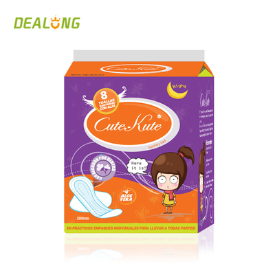 Comfortabele Vrouwen Sanitaire Stootkussens 270mm Dame Gedrukte Care Sanitary Napkin